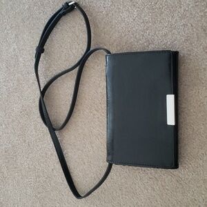 Express Black Faux Leather Crossbody Clutch Wallet Bag Purse